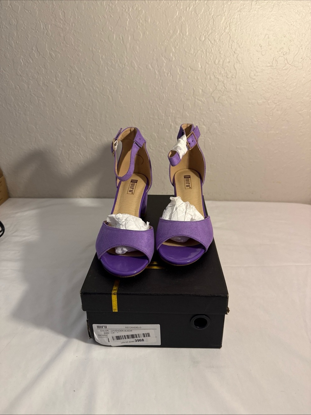 IDIFU Women's Ankle Strap Platform High Heel Sandal, Size 7 Purple